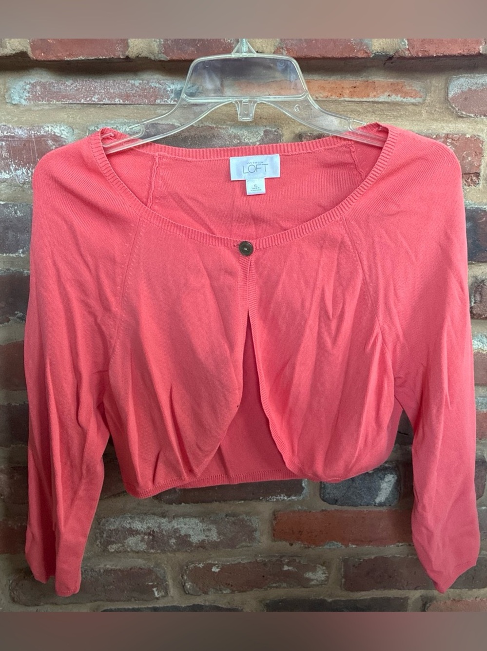 LOFT Coral Pink Cropped Cardigan